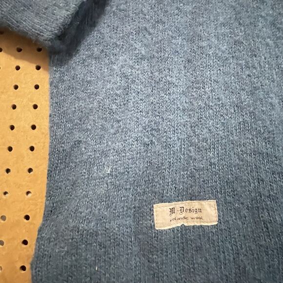 NWT M Design Sweater Womens XL Teal Icelandic Wool Pure Sheep Wool Knit Oversize - Picture 3 of 9